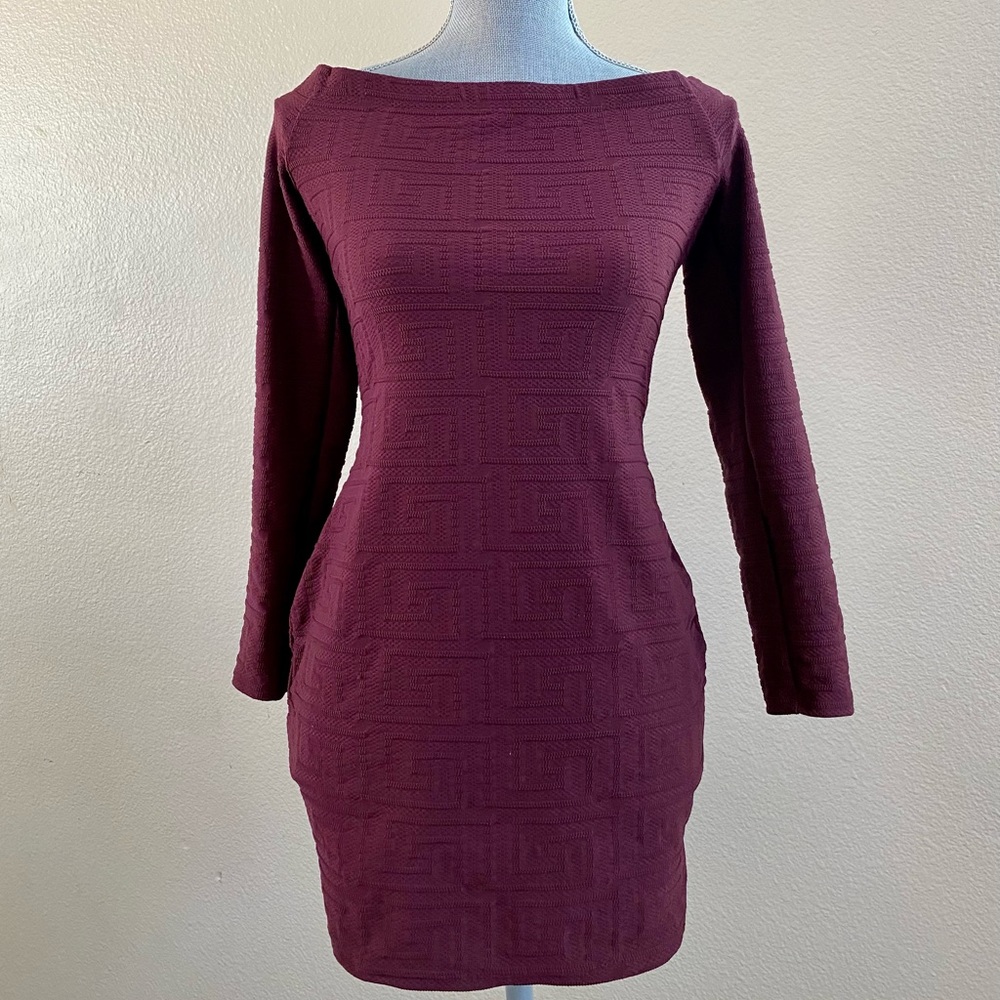 Windsor Burgundy Long Sleeve Dress